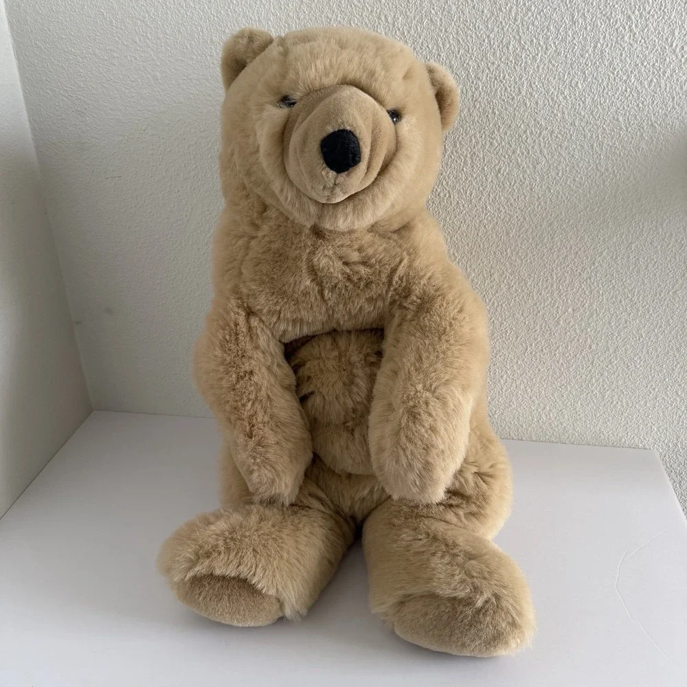 Vtg Folkmanis Bear Puppet FolkTails Large Furry Folk Plush‎ Light Brown 24